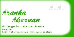 aranka akerman business card